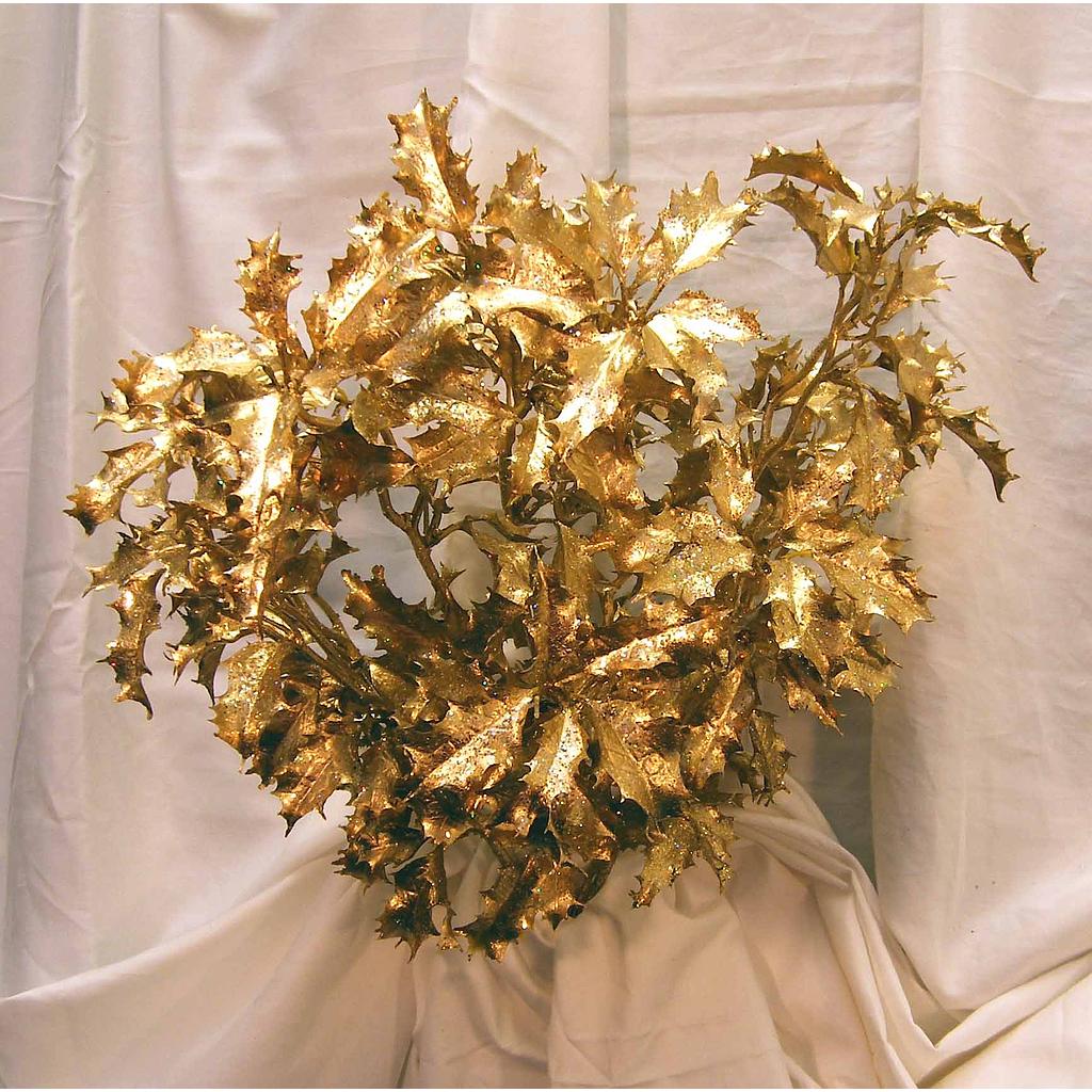 HOLLY METALLIC BUSH X 9  GOLD