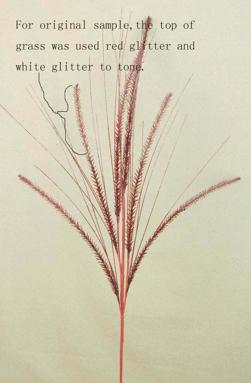 [XA15-RED] 37" GLITTER FEAT. GRASS MINI SPRAY  RED