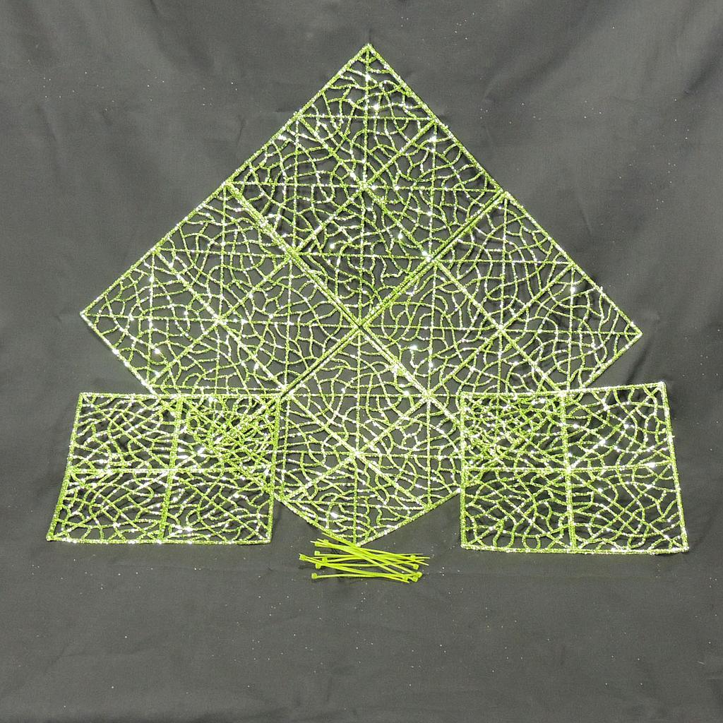 8" SQUARE BRICK GLITTER GREEN (6/BAG)