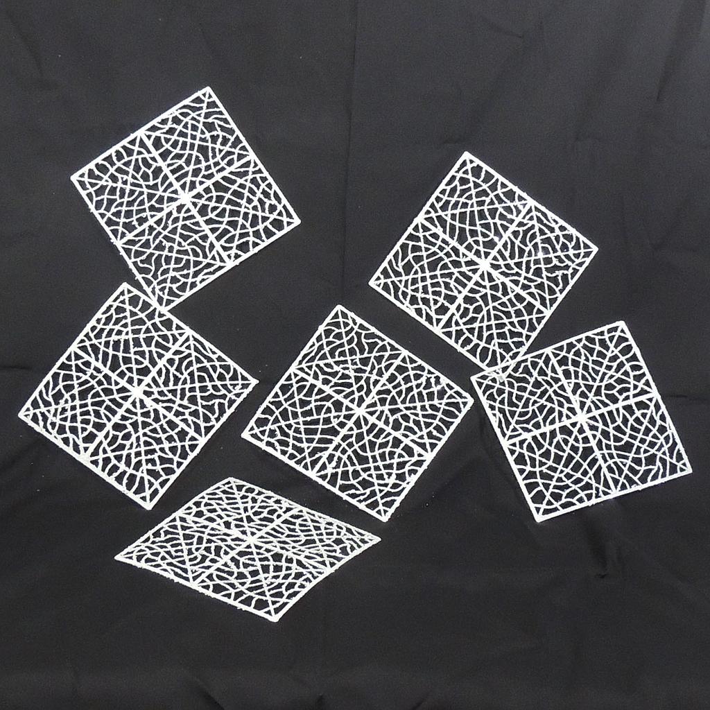 8" SQUARE BRICK GLITTER WHITE (6/BAG)
