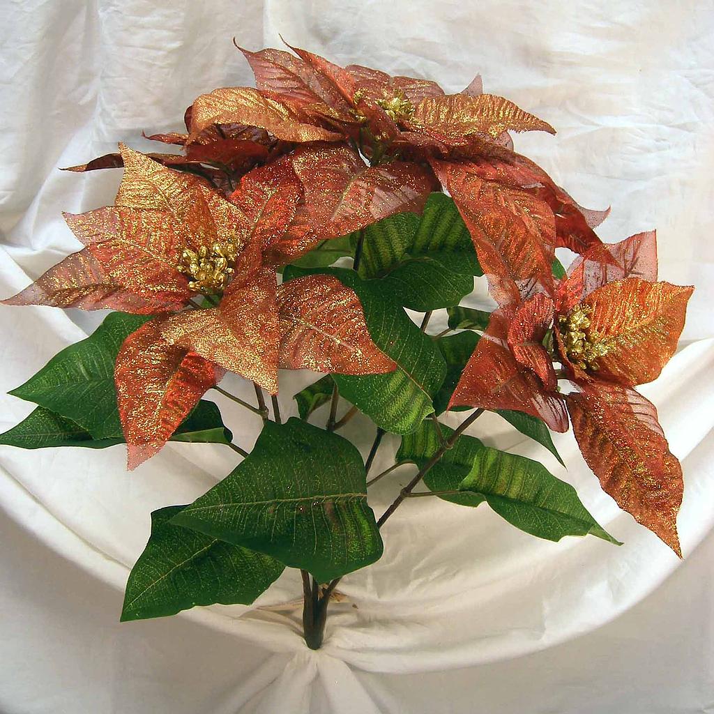 24" POINSETTIA BUSH X5 w/MICA RED