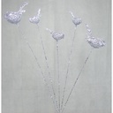 28" BIRD SPRAY X5 GLITTERED SILVER