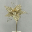 14" POINSETTIA PICK GLITTER PLATINUM