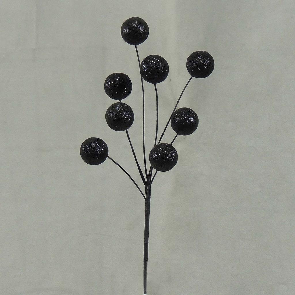 [X81021A-BLK] 11" GLITTER BALL PIC x8 BLACK