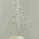 11" GLITTER BALL PIC x8 SILVER