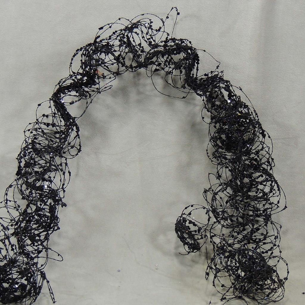 36&quot; GLITTER MOSS WIRE GARLAND  BLACK