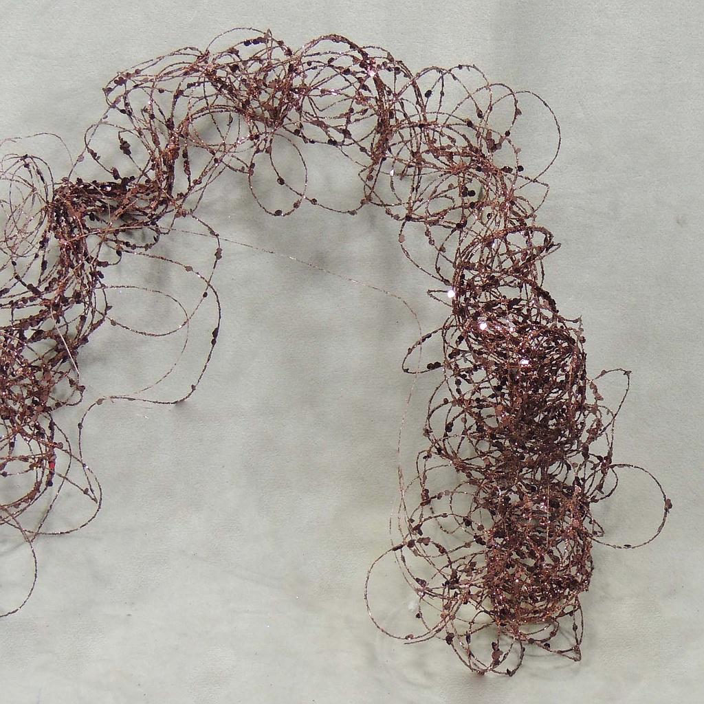 36" GLITTER MOSS WIRE GARLAND  CHOCOLATE