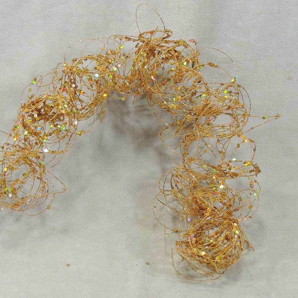 [X81827-GLD] 36" GLITTER MOSS WIRE GARLAND  GOLD