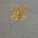 12&quot; GOLD NETTING BUTTERFLY W/19&quot; PICK