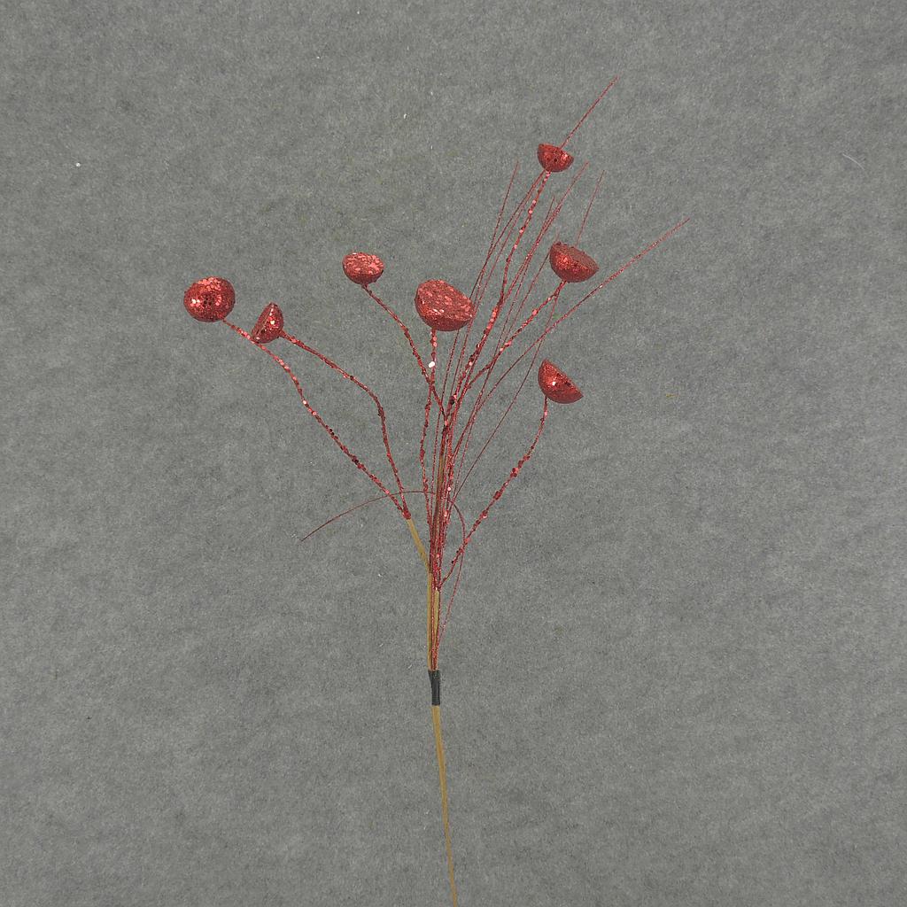 30" GLITTER LOTUS POD SPRAY X7  RED