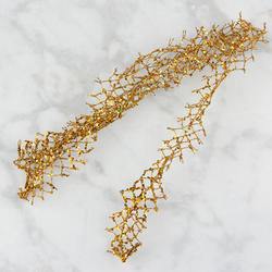 60" x 1.5" GLITTER MESH RIBBON  GOLD