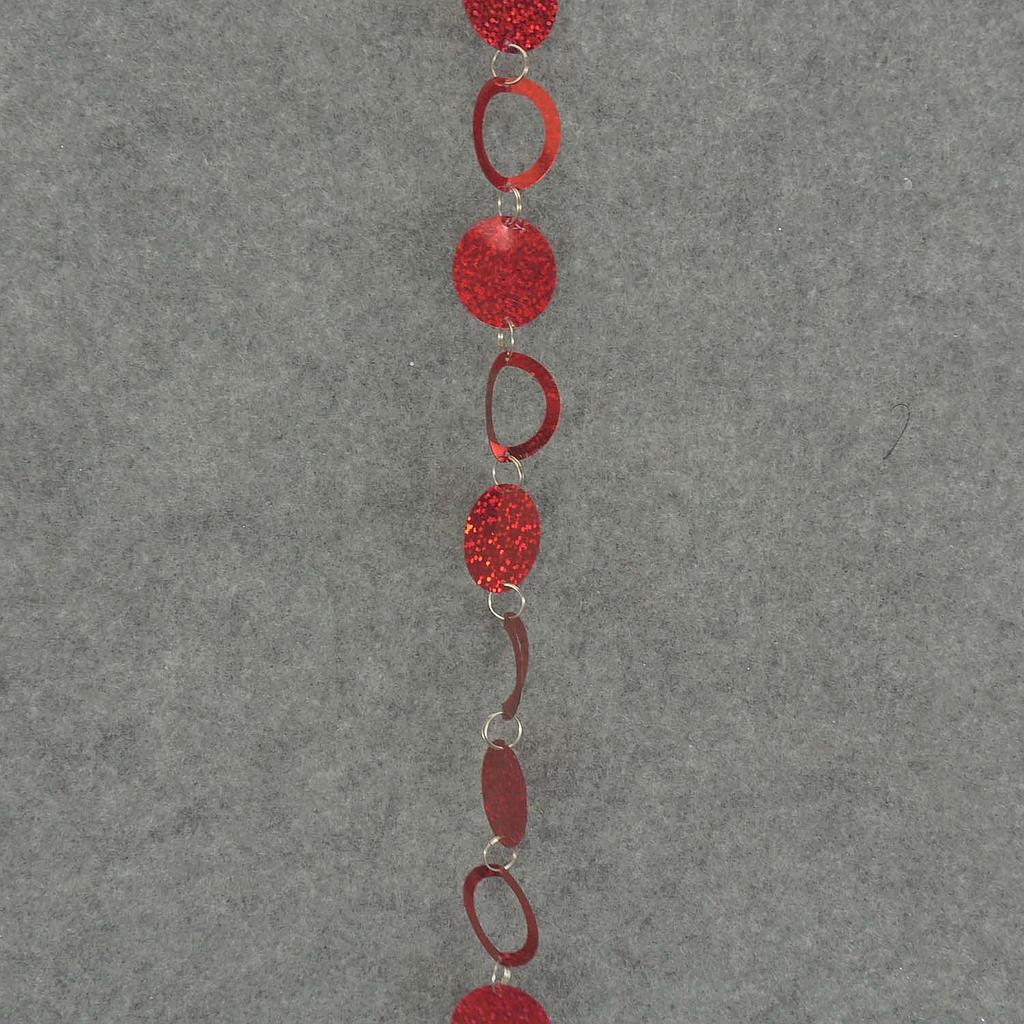 [X91342-RED] 6' CIRCLE/LOOP GARLAND - RED