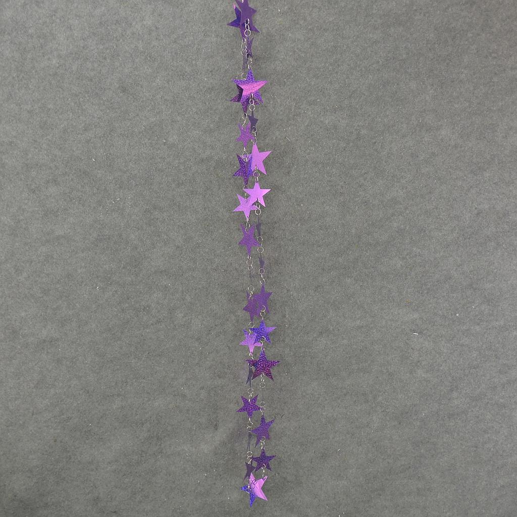 [X92636-PUR] 72" STAR GARLAND - PURPLE