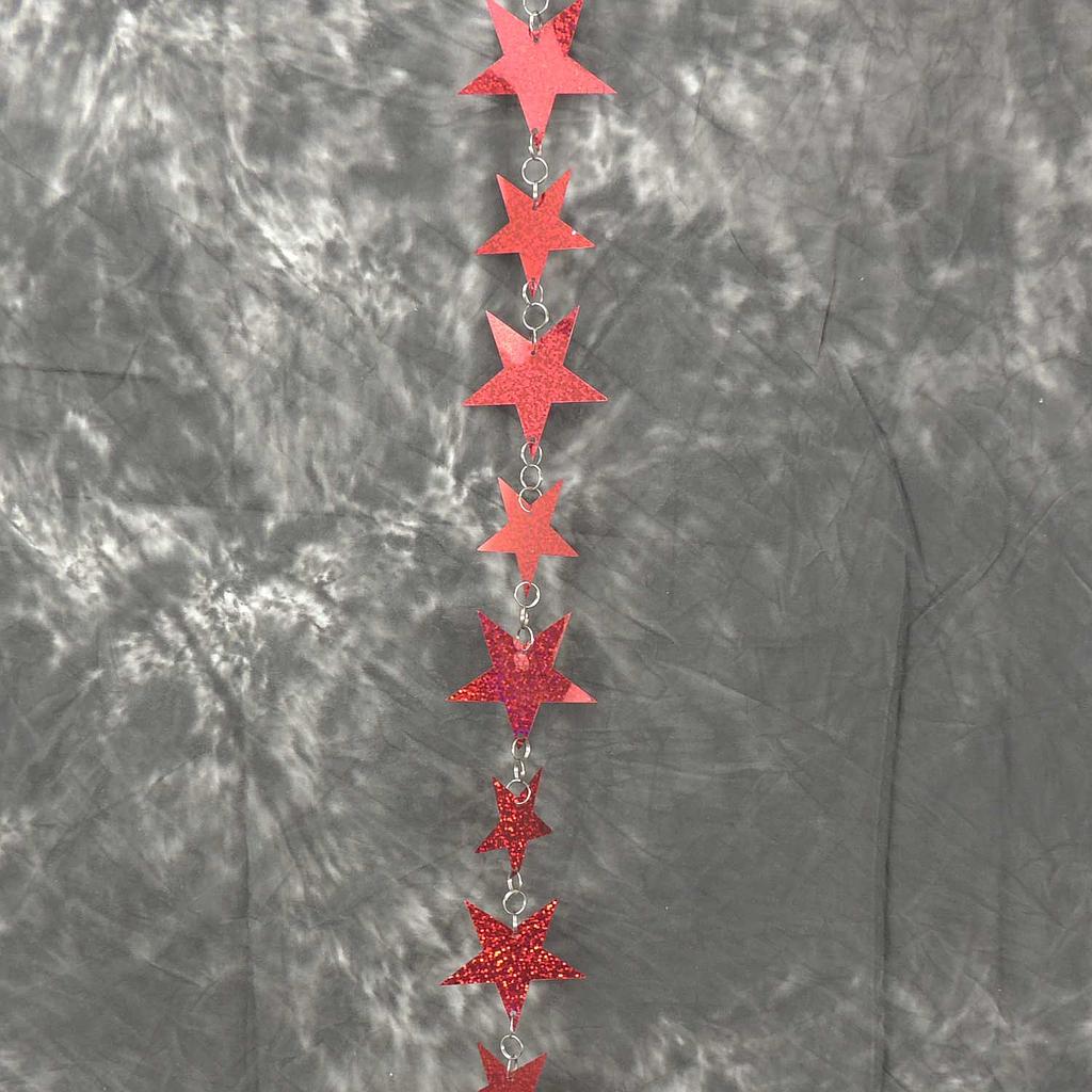 72" STAR GARLAND  -  RED