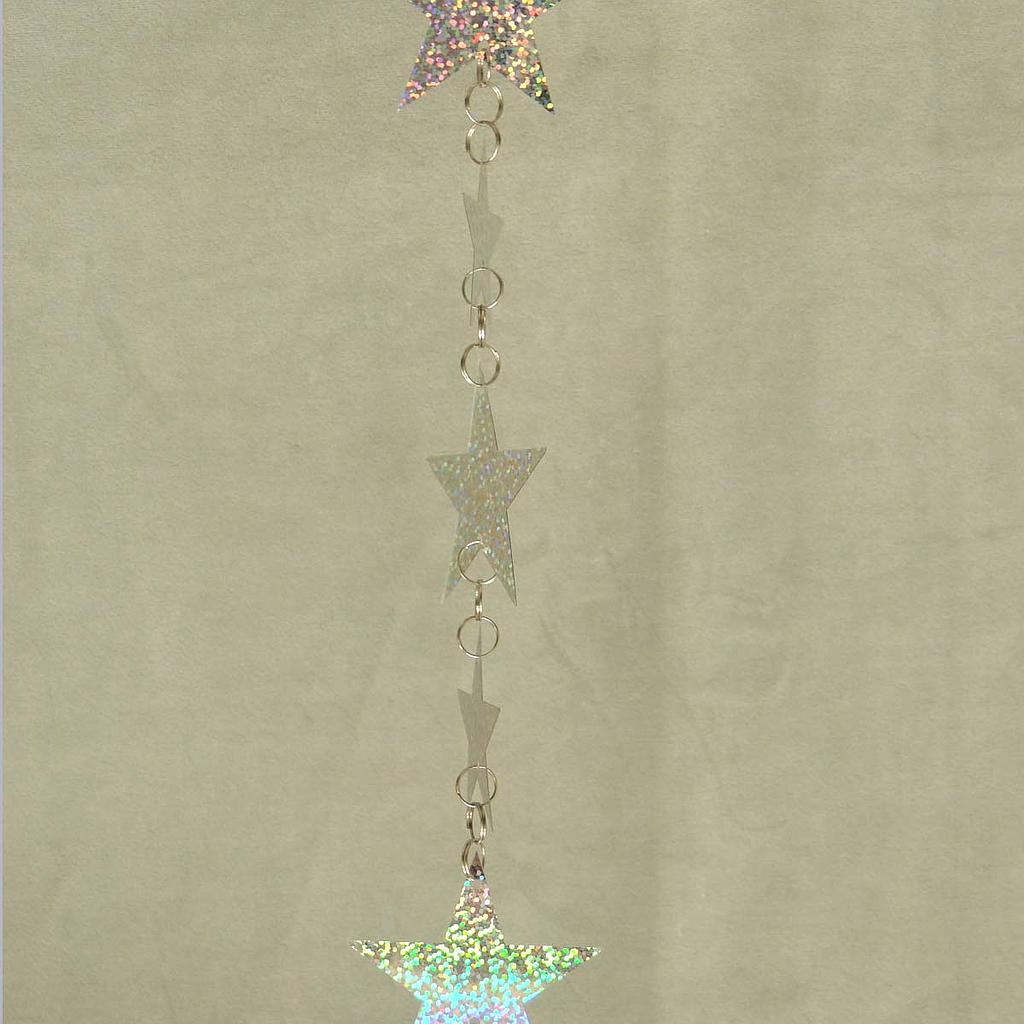 [X92636-SIL] 72" STAR GARLAND - SILVER