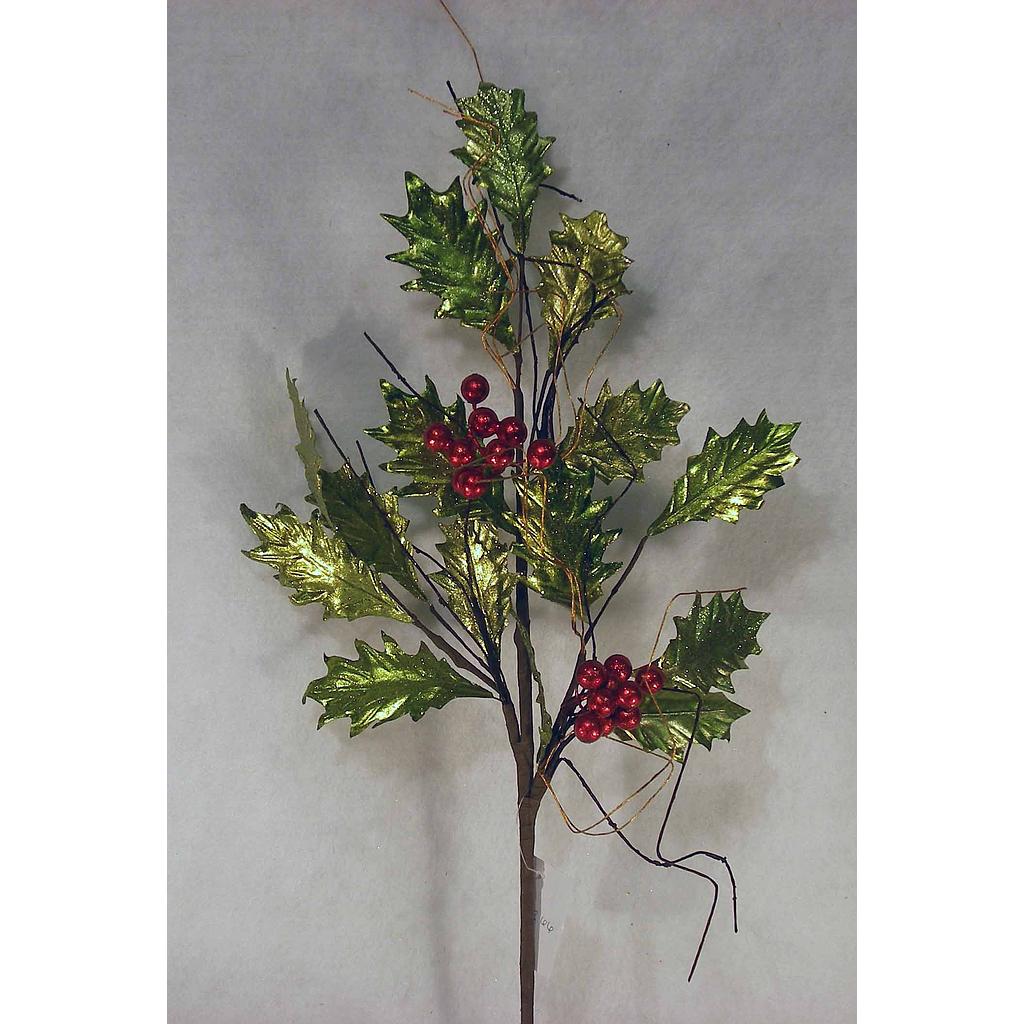 HOLLY SPRAY 28" GREEN/RED