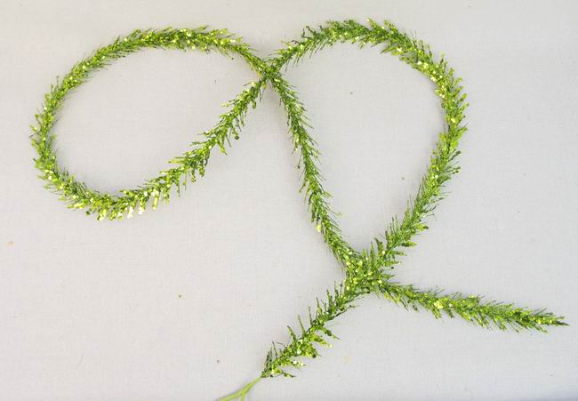 [XA17-LGN] 6' GARLAND GLITTER FEATH. GRASS LIGHT GREEN