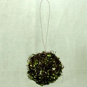 BALL 5.5" TWIG W/SEQUINS GREEN ORNAMENT