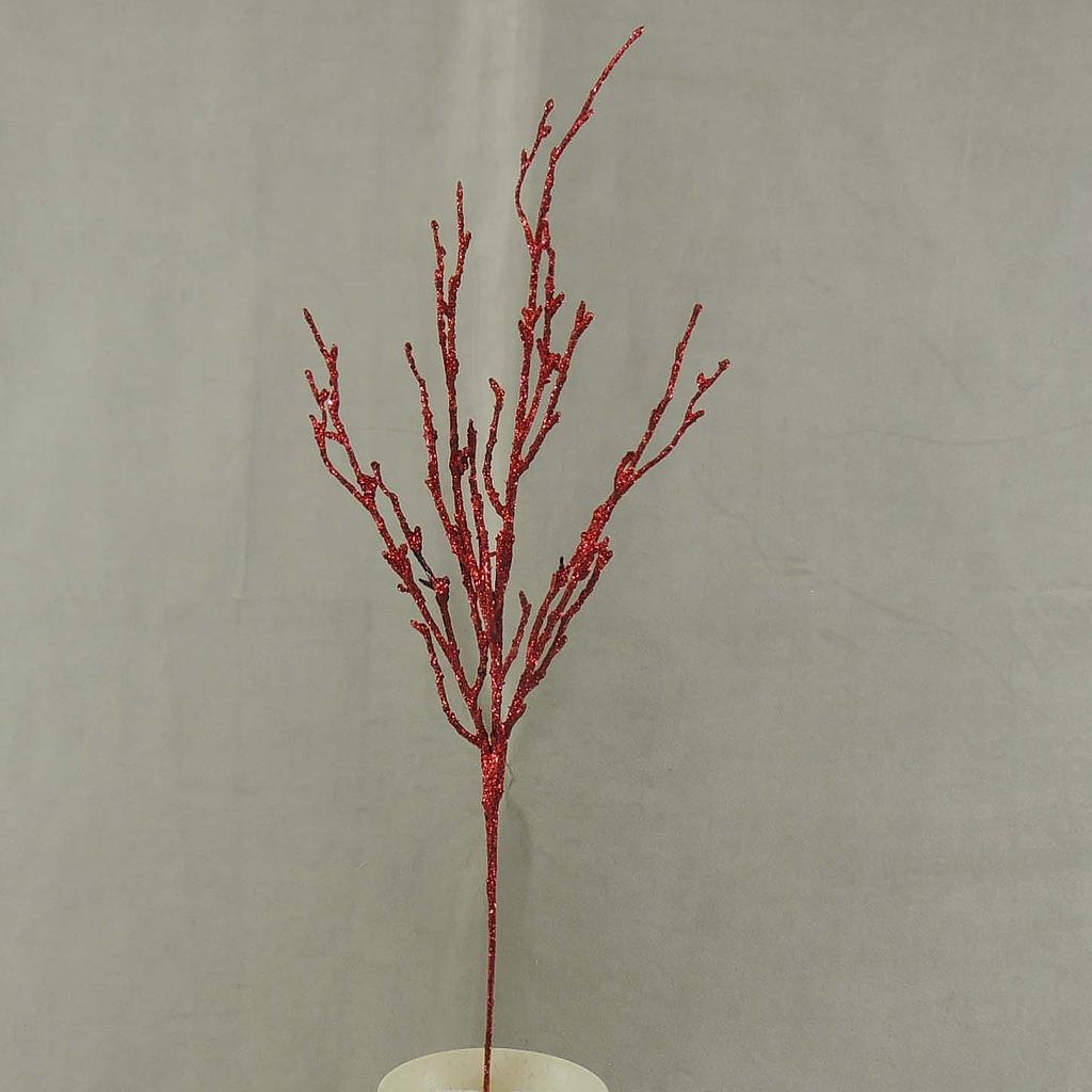 22" GLITTER TWIG BRANCH  RED