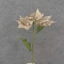 21" POINSETTIA VELVET/GLIT STEM PLATINUM