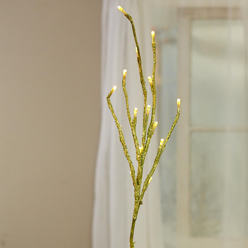 LIGHTED TWIG BRANCH 28&quot;  LED  LIGHT GREEN