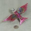 [XB4106-FUS] 7" HUMMINGBIRD GLIT/SEQ. W/CLIP FUCHSIA