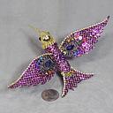 [XB4106-PUR] 7" HUMMINGBIRD GLIT/SEQ. W/CLIP PURPLE