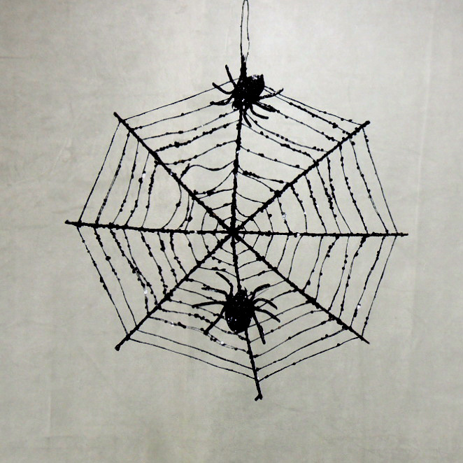 SPIDER WEB ORNAMENT 12" BLACK