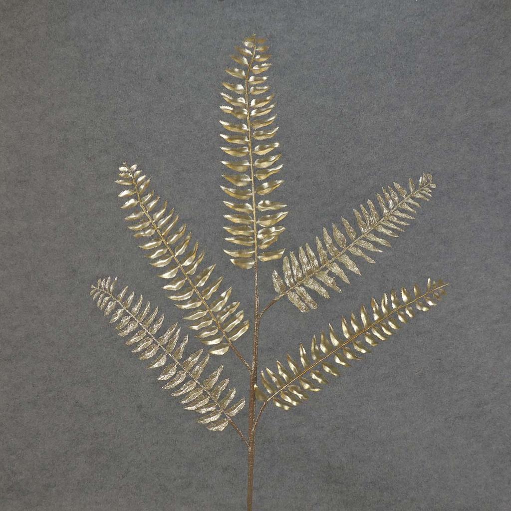 34" FERN SPRAY METAL/GLIT X5 CHAMPAGNE