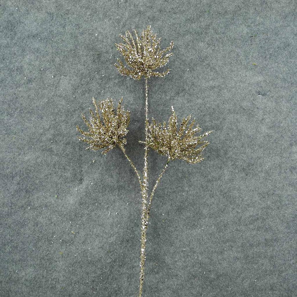 [XA8108] 27" TINSEL SPIDER MUM SPRAY X3 CHAMPAGNE