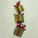 10" ORNAMENT GIFT PACKAGE X3 GREEN/RED