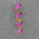 ORNAMENT 8.5" TIN SPRING  PURPLE/GOLD