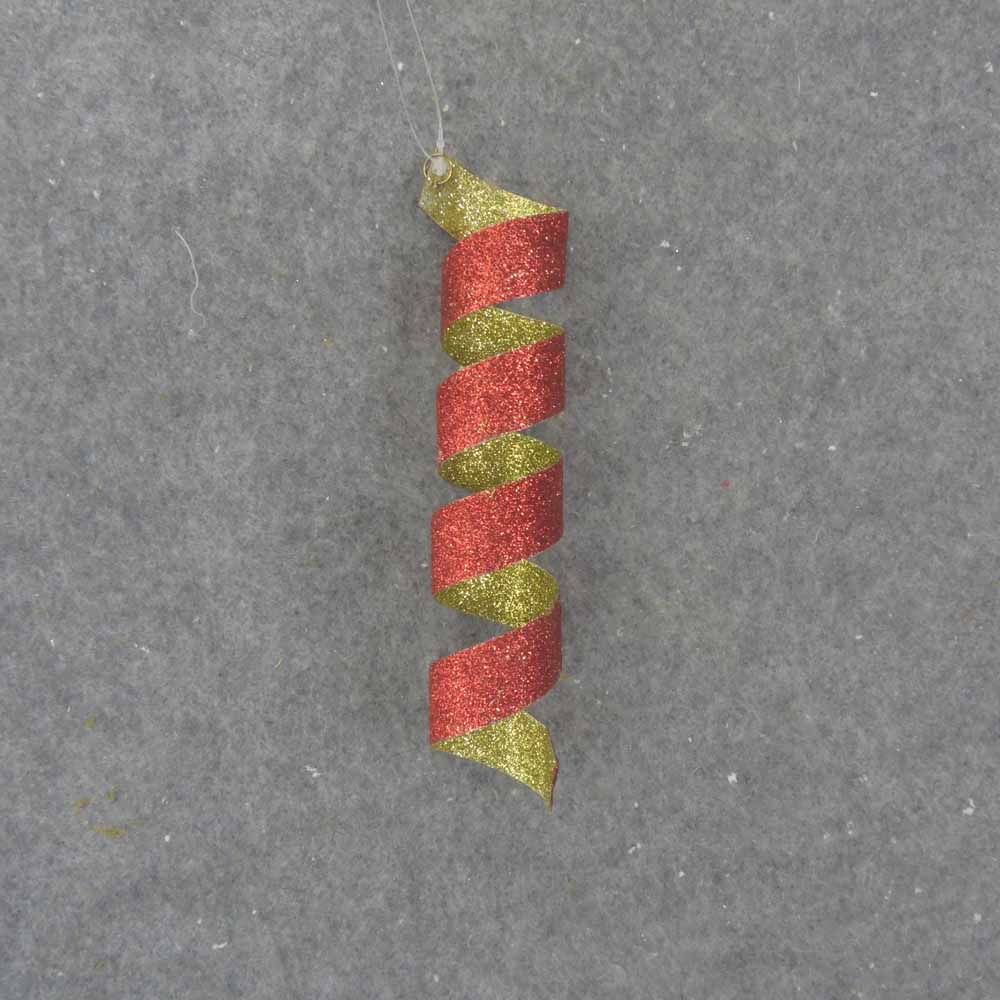 ORNAMENT 8.5" TIN SPRING  RED/GREEN