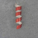 ORNAMENT 8.5&quot; TIN SPRING  RED/WHITE