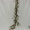 5' GARLAND W/BURLAP,BERRIES & CONES