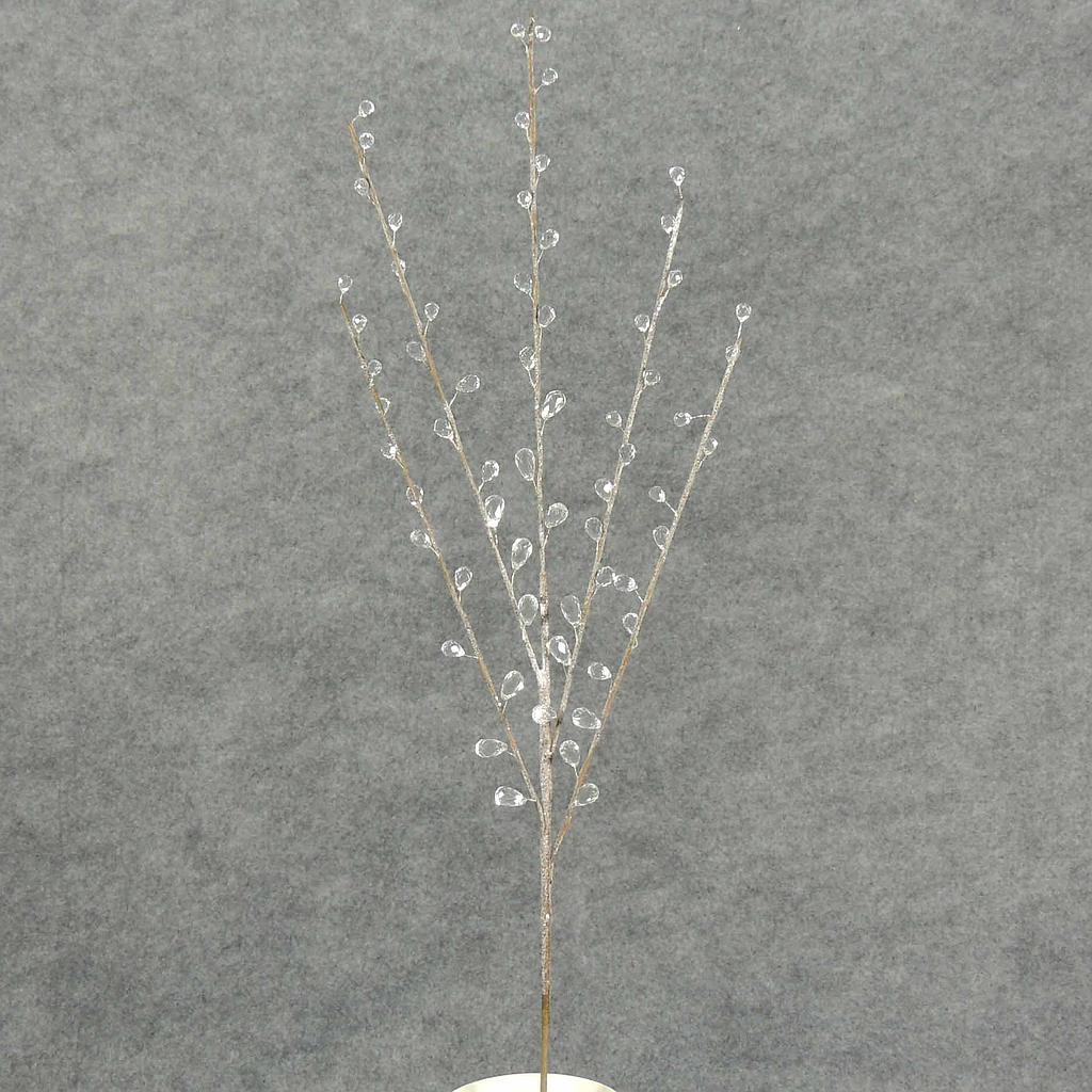[XA4099] 32" FLOCKED TWIG FACET/JEWEL SPRAY