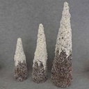 TREE CONE SET/3 (30"-24"-18") W/ICE & SNOW