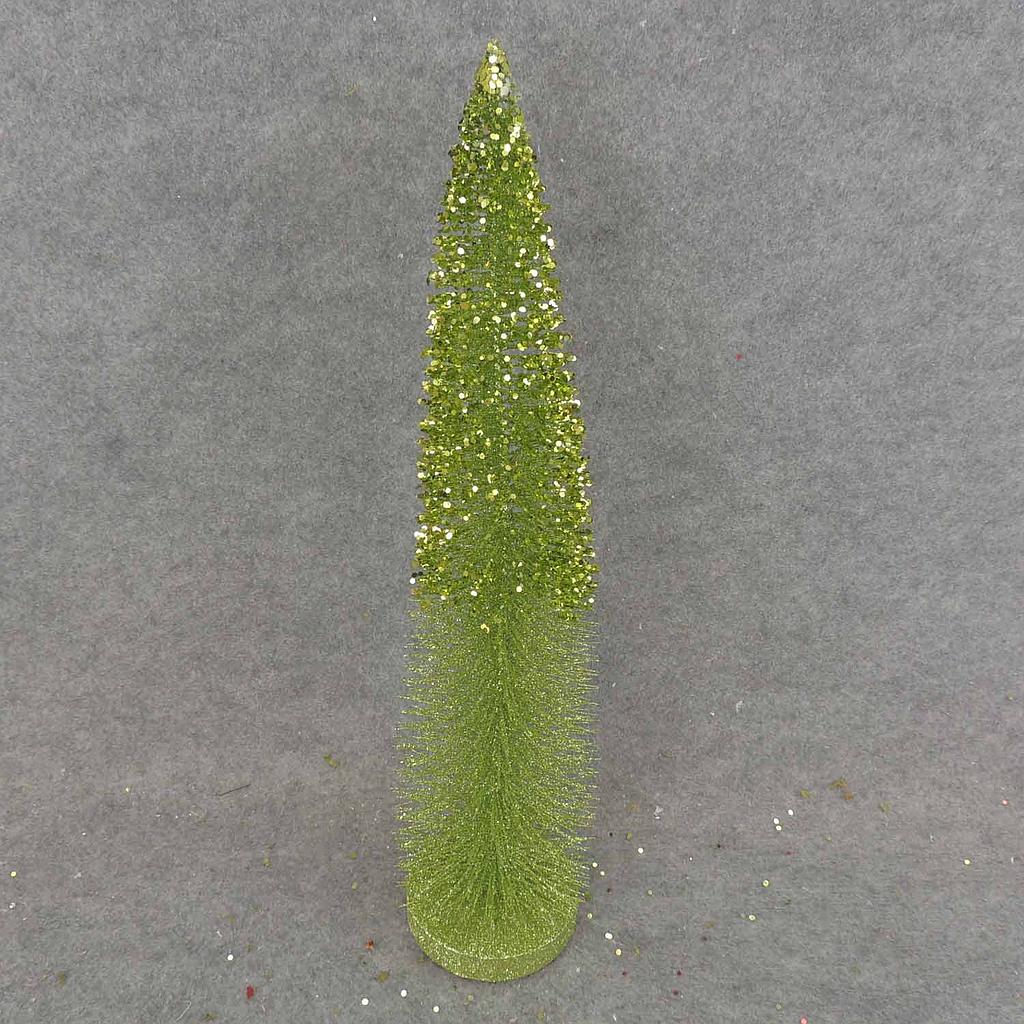 TREE MINI 20" W/GLITTER LARGE/GREEN