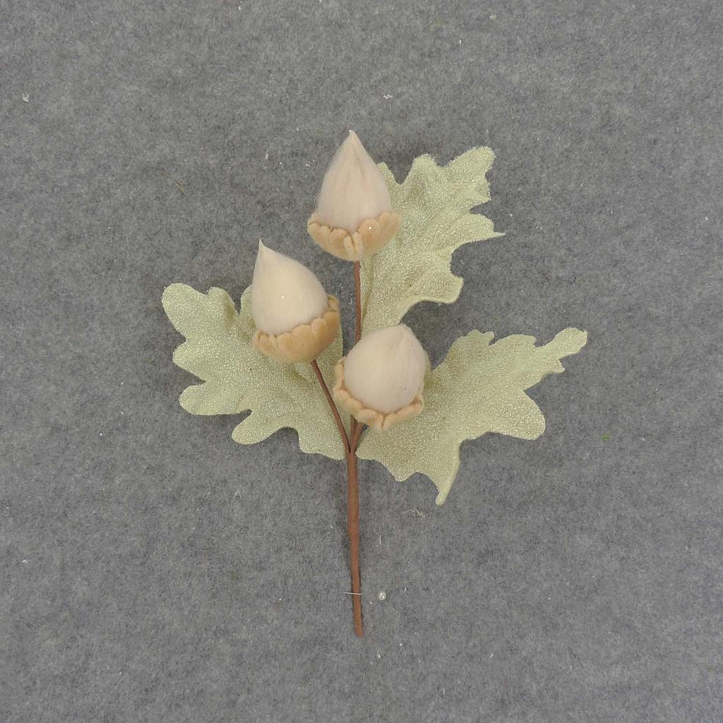 ACORN/FELT LEAF PICK 12&quot; CREAM