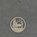 4.75" ORNAMENT WOODEN WHITE BUCK