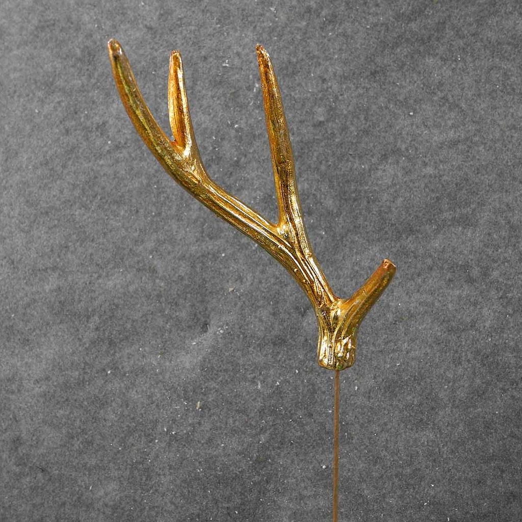 [XA8050-GLD] 7.5" ANTLER ON 8" PICK GOLD