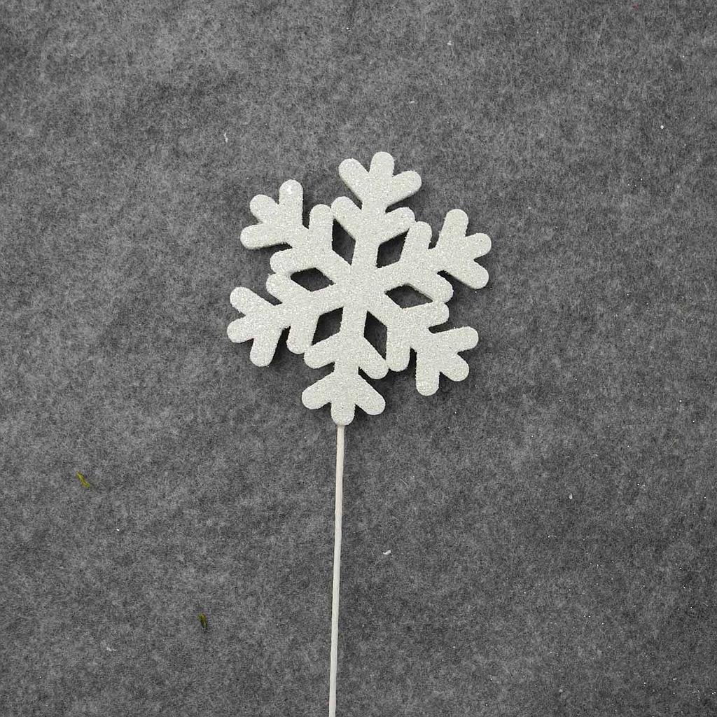 17.5" SNOWFLAKE PICK 17 (6/BAG) WHITE