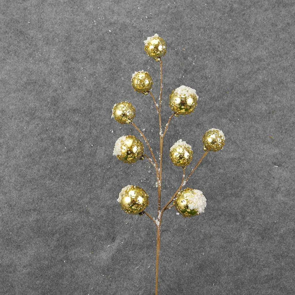 26" ORNAMENT SPRAY X9 GOLD W/SNOW&ICE