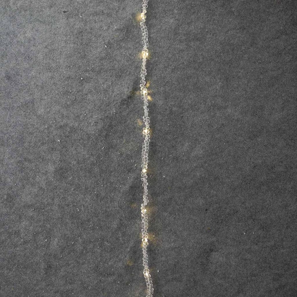 [XA8112] 4' ACYLIC BEAD LIGHTED GARLAND CLEAR