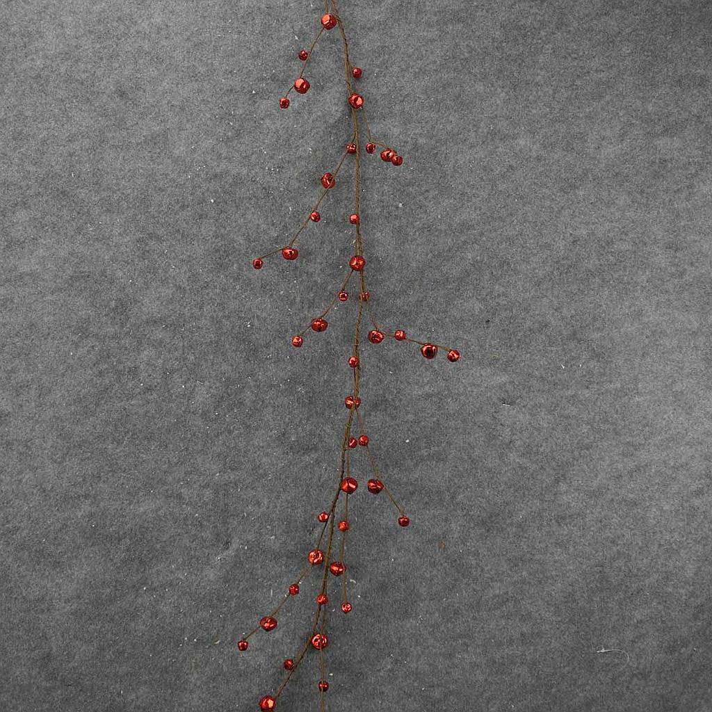 JINGLE BELL GARLAND 4' RED
