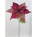 29" POINSETTIA VELVET W/GLITTER BURGUNDY