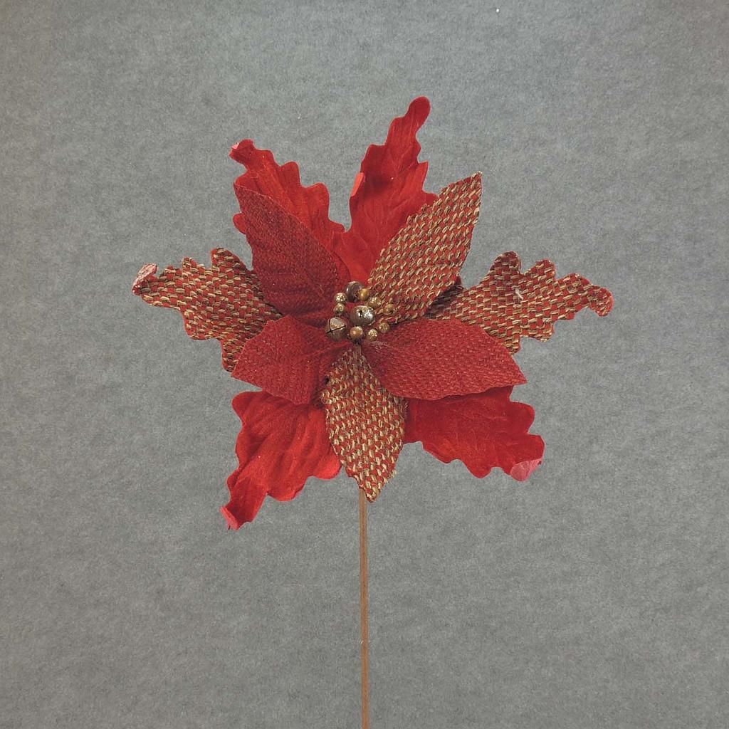 21" POINSETTIA PICK NAT MAT RED 13" DIA