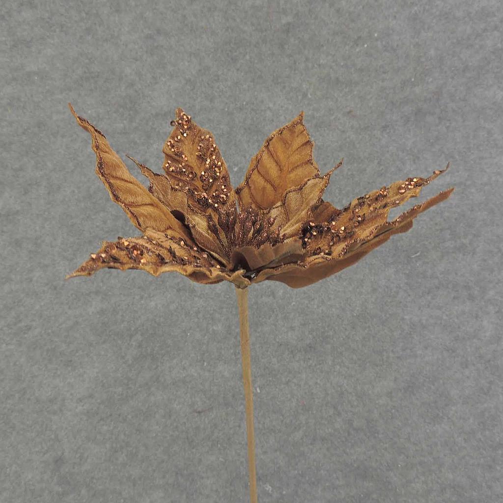 [XA6012-BRN] 12" POINSETTIA PICK 10" dia BLM BROWN