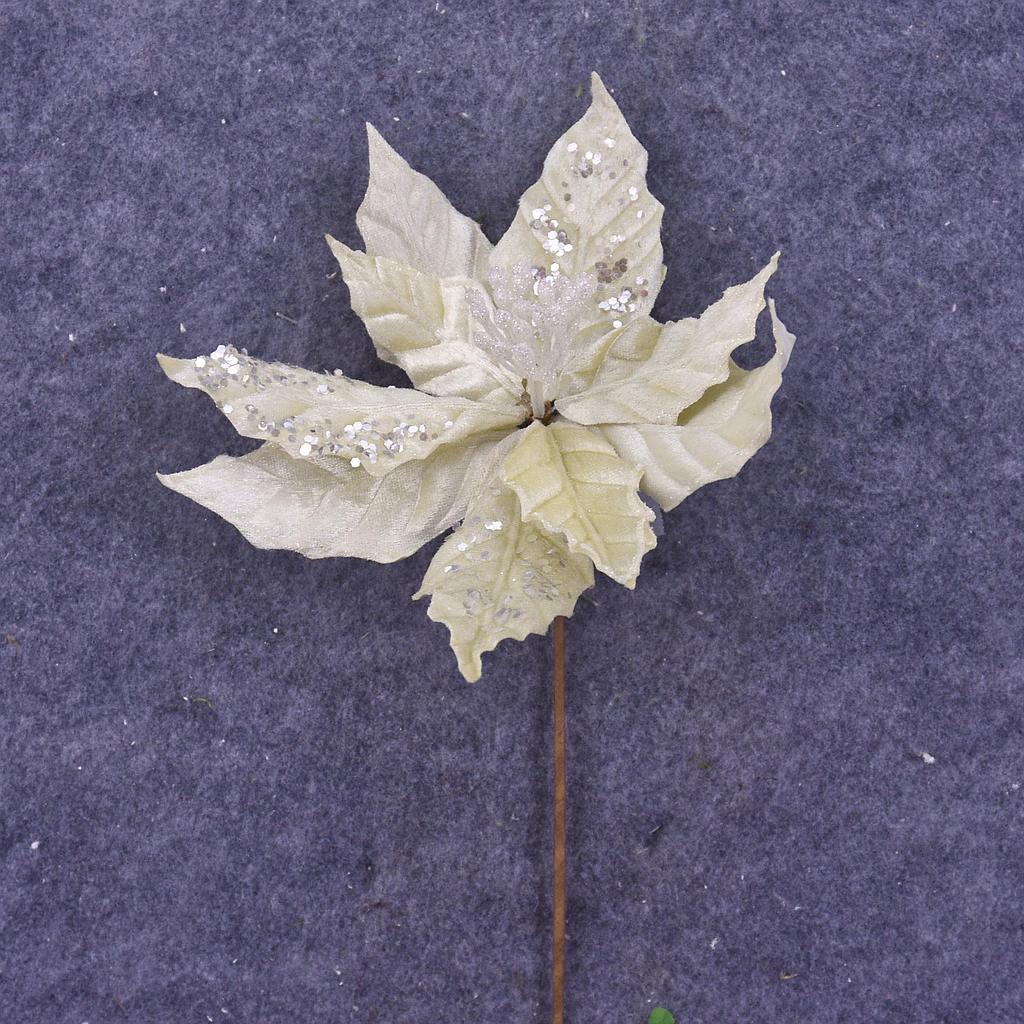 [XA6012-CRM] 12" POINSETTIA PICK 10" dia BLM CREAM
