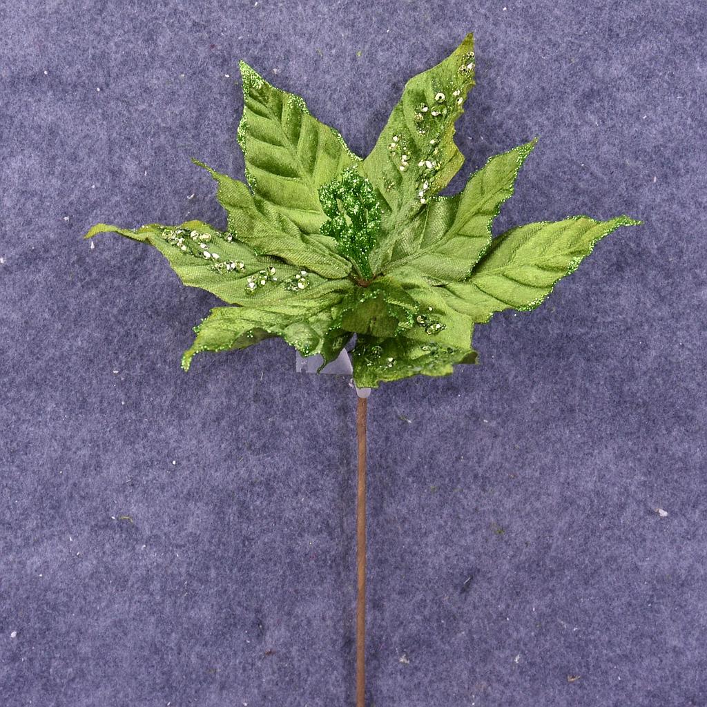POINSETTIA PICK 12" 10"dia BLM  EMERALD GREEN